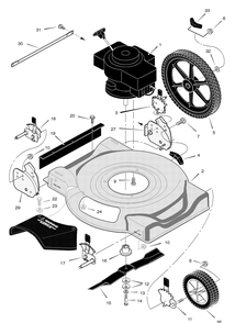 Mower Housing Assembly Diagram and Parts List for 203030X48A 2004 Briggs and Stratton Lawn Mower